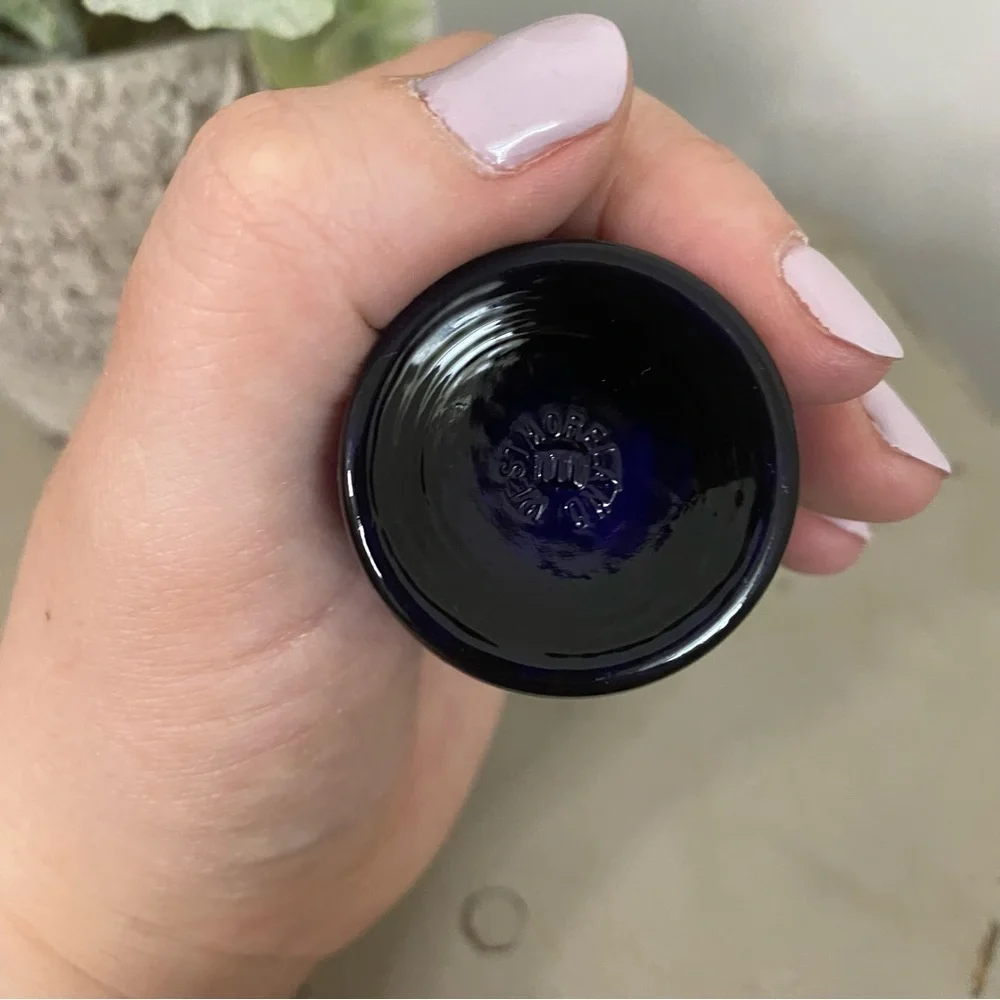 Vintage Cobalt Blue Hobnail Shot Glass